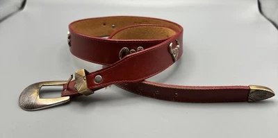 De Colección Silver Creek CONCHO Hebilla/Punta Rojo 36 Cuero Rosa Suroeste (S) Foto 1 de 4