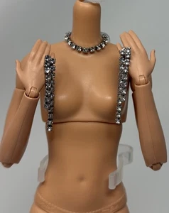 Barbie Styled By Design Doll #1 Outfit Jewelry Diamond Choker Necklace Earrings - Picture 1 of 8