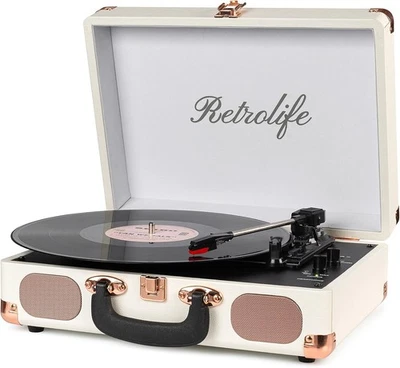 Retrolife Bluetooth Turntable with Speakers - Image 1 of 4