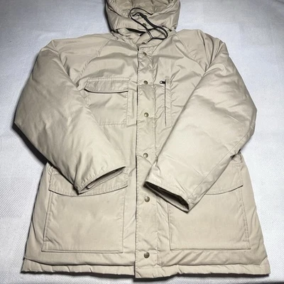 Vintage 80s 90s Eddie Bauer Parka Jacket Mens XL Goose Down Puffer Brown Khaki - Image 1 of 4
