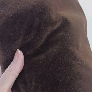 Soft Chocolate Brown Velvet Solid colored Upholstery Fabric Remnant 12x115" - Picture 1 of 3