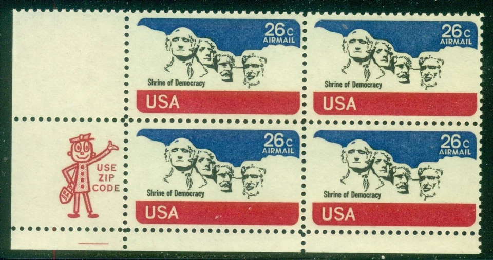 SCOTT # C88 ZIP BLOCK, MT. RUSHMORE, MINT, OG, NH, GREAT PRICE! - Image 1 of 1