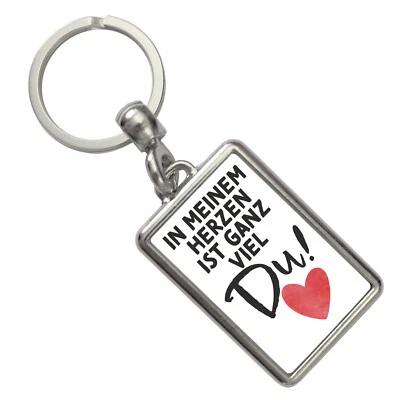 SPEECHEESE Herz Schlüsselanhänger mit Spruch In meinem Herzen ist ganz viel Du