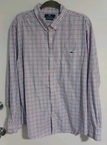 Vineyard Vines Men's Shirt XXL Pink Blue Check Slim Fit Tucker Button Up 2XL - Picture 1 of 7
