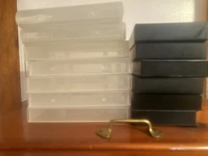 Lot of 13 Black/Clear VHS Tape Storage Cases Empty Clamshell Full Sleeve - Picture 1 of 3