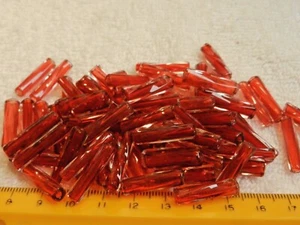 1970's VIN FURNACE GLASS DUSKY CRANBERRY Tube Beads VARIOUS LENGTHS AND SIZES - Picture 1 of 6