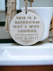 Funny toliet door sign bathroom wooden plaque wifi sign gents ladies kids - Picture 1 of 7