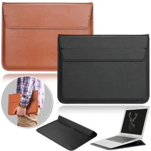 Leather Laptop Carrying Pouch Sleeve Stand Case Bag For 11"13" 14" 15" Notebook  - Picture 1 of 8