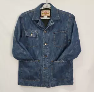 Vintage Territory Ahead Jeans Denim komplett gefüttert Barn/Chore Jacke Herren Gr. S - Bild 1 von 10