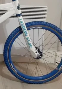 2 LANDING GEAR FORK BMX DECALS Stickers Custom Sizes Colours Cycling Bike Frame - Picture 1 of 2