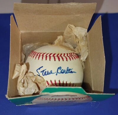 Vtg STEVE CARLTON HOF Phillies Signed Rawlings Baseball CHARLES S. FEENEY   - Image 1 of 4