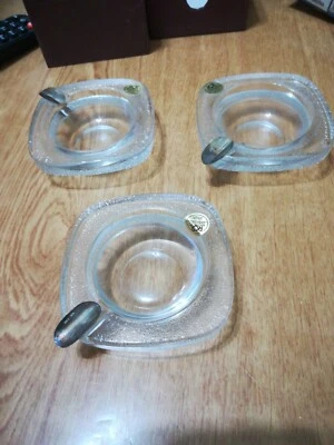  3 Posacenere cristallo e argento - Immagine 1 di 4