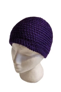 Selbstgemachte Häkelmütze Lila Glitzer Beanie Made By ME ❤️ - Bild 1 von 5