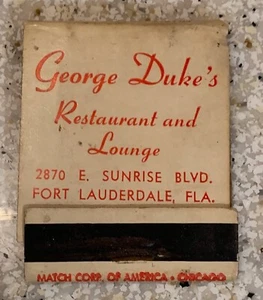 Vintage George Duke’s Restaurant & Lounge Matchbook Fort Lauderdale FL - Picture 1 of 5