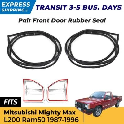 Pair Door Rubber Real Front For Mitsubishi Mighty Max L200 K14 Pickup 1986-96 Foto 1 de 4