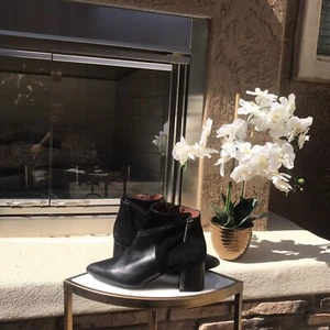 Hispanitas-Alondra Black Leather/Suede Zip Ankle Bootie Size-7 NEW Retail $300 - Picture 1 of 4