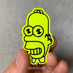 The Simpsons Mr Sparkle, Homer, Fluorescent Yellow Sticker - Picture 1 of 2