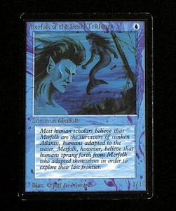 Merfolk of the Pearl Trident MTG Beta Set Magic the Gathering Card WOTC MP/HP - Picture 1 of 2