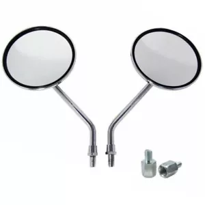 round chrome rearview side mirrors 10mm for Suzuki GT250 GT380 GT550 GT750 T500 - Picture 1 of 9