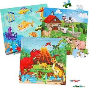 Puzzles for Kids Ages 3-5 Years Set of 3 Packs with 36-Piece Wood Jigsaw Puzzles - Picture 1 of 7