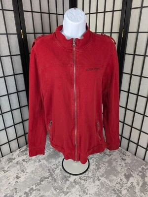 Guess Jeans Full Zip Sweatshirt Y2K Style Distressed Size L  Zip Pockets - Image 1 of 4