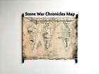 Stone War Chronicles Weltkarte auf handgefertigter Schriftrolle, Windcatcher-Karte, Wellenbrecher