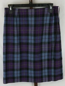 Mixit Ladies Juniors Purple Plaid Wrap Knee Length Skirt Size 8/M - Picture 1 of 3