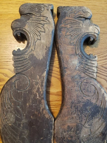 antique oak ornate wooden wood pediment carved chair part Cover