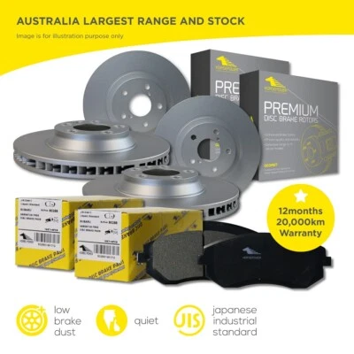 FULL SET Front and Rear Brake Disc Rotors and Brake Pads for Holden Captiva CG - image 1 of 4