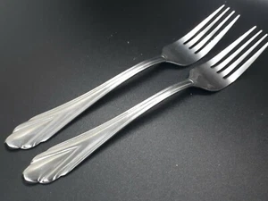 2 HAMPTON SILVERSMITHS ROSE Muster Edelstahl Besteck Tafelgabeln - Bild 1 von 5