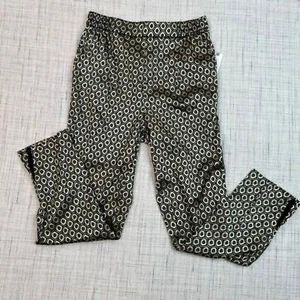 NWT by Anthropologie Larkin Jacquard Tapered Pull On Trouser Black Gold XS - Picture 1 of 7