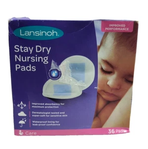 Lansinoh Stay Dry Disposable Nursing Breast Pads, Soft & Super Absorbent, 36 ct - Picture 1 of 2