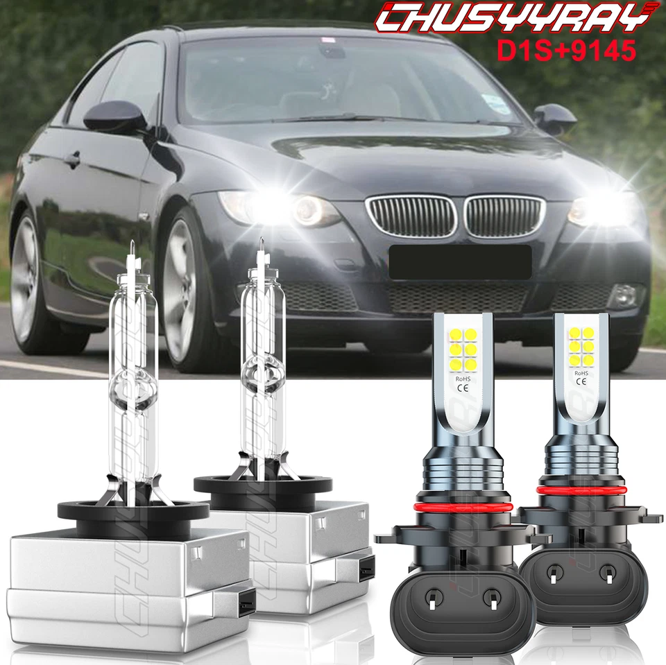 For BMW 525i 530i 2006-2007 -4PCS LED Headlight HI/LO Beam & Fog Light Bulbs - Image 1 of 4