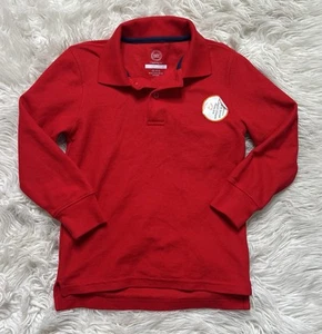 Wonder Nation School Uniform Long Sleeve Red Color Polo Shirt, Size XS 4/5 - Picture 1 of 3