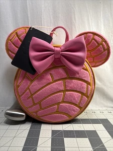 Loungefly Disney Minnie Mouse Concha Ears Convertible Mini Backpack Boxlunch New - Picture 1 of 7