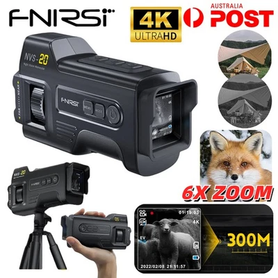 FNIRSI Infrared Night Vision Goggles 4K IR HD 6X Zoom Digital Monocular Camera - Image 1 of 4