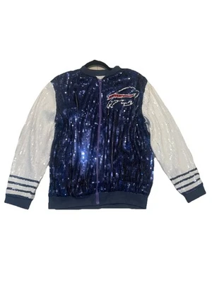 Chaqueta Buffalo Bills Talla Única Nueva Chaqueta Lentejuelas Brillo Foto 1 de 4