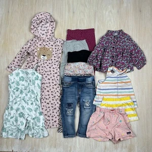 12 Piece Lot Bundle of Girls 18M Toddler 12-18M Pants Shorts Tops One Piece - Picture 1 of 15