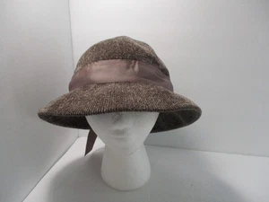 CBOCS Cloche Bucket Hat Women One Size Gray Collapsible Ribbon tie back one spot - Picture 1 of 14