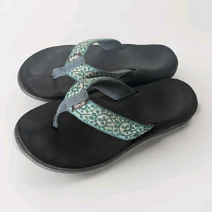 Teva Sandal Womens Sz 7 Green Voya Flip Flop Thong Casual 1019040 - Picture 1 of 9