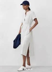 Banana Republic Utility Striped Linen Blend Midi Shift Dress Size S NWT RT$130 - Picture 1 of 8