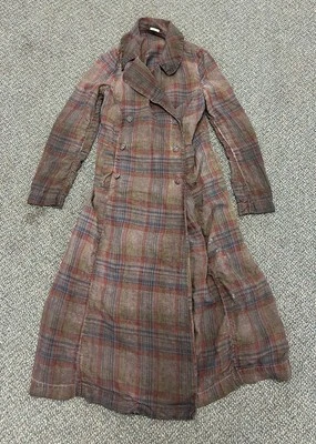 Massimo Alba Double Breasted Linen Trench Coat Striped Plaid Women’s Small - Image 1 of 4