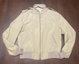 Vintage London Fog Bomber Jacket 40R Tan Zip 80s Removable Sherpa Liner Epaulet - Bild 1 von 18