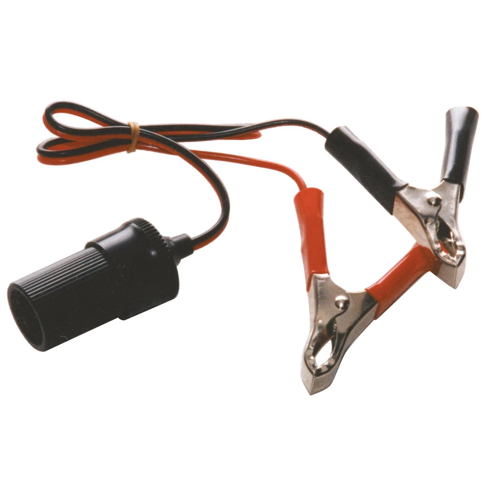 Prise allume-cigares avec pinces de batterie 12-24V 10A + 20cm cable - Photo 1/1