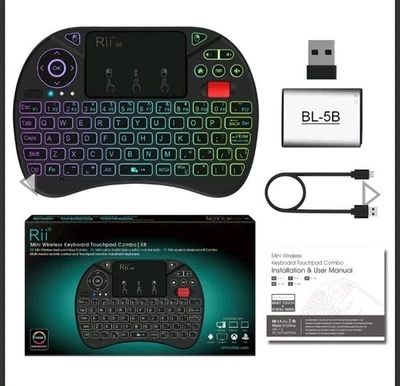 Rii i4 (10196) Bluetooth Keyboard with Touchpad Includes Charing Cord  - Image 1 of 4