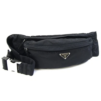 Pre-owned Prada black nylon crossbody bag, waist bag, waist pouch with logo, - Image 1 of 4