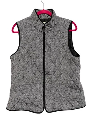 Chaleco Talbots blanco y negro para mujer talla mediana con bolsillos Foto 1 de 4