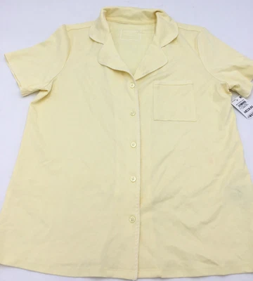 Top de pijama de algodón Charter Club para mujer, amarillo, grande Foto 1 de 2