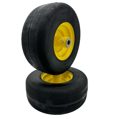 HOOSIER WHEEL Set - 11x4.00-5 Flat Free Yellow Wheel - Compatible with JD TCA20363