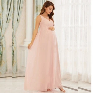 Pregnant Women's Dress Maternity Sleeveless Lace Gown For Photography Shooting - Picture 1 of 18